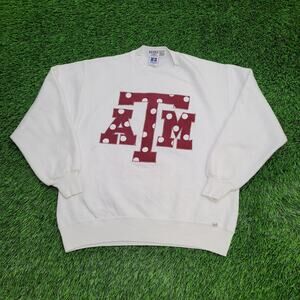 Vintage Texas A&M Chi Omega Sweatshirt Womens L 22x25 White